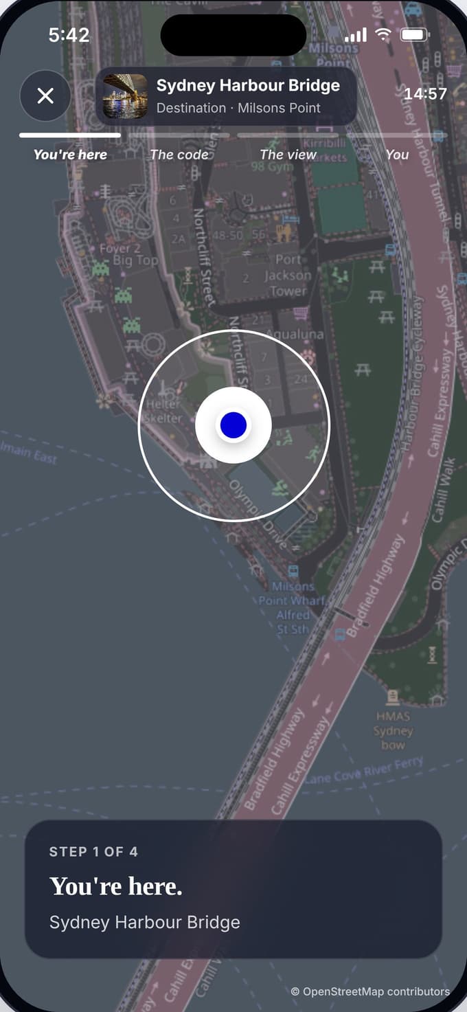 The Didge app: you are inside the place's circle