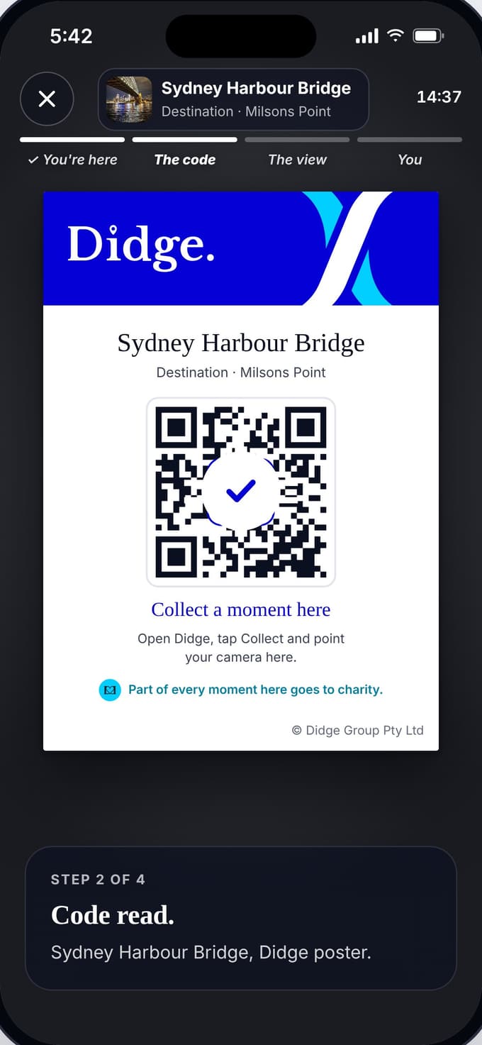 The Didge app reading the code on a listing poster